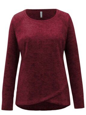 Ideology Womens Activewear Snit Crossover Hem Top